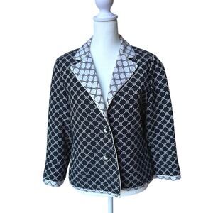 ORNEL' SOIE Paris Black & White Jacket - Size 44 - Made in France